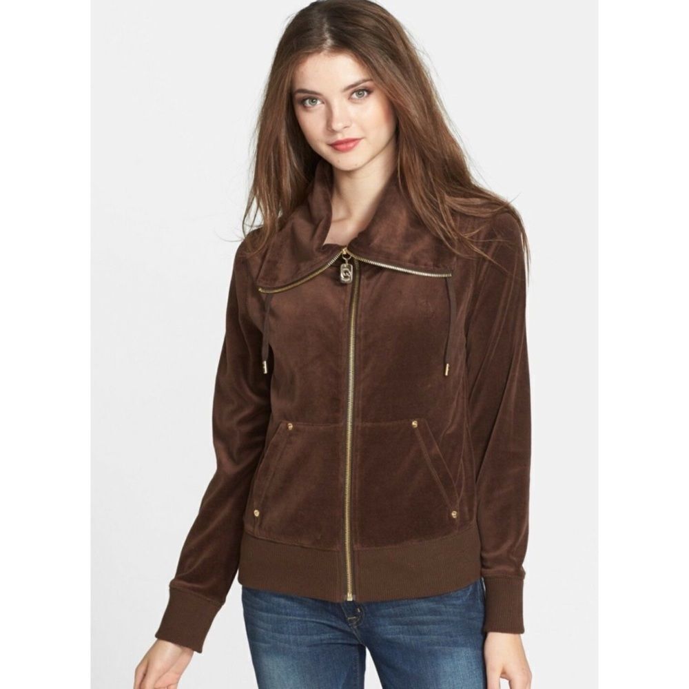 Michael Kors | Brown Velour Jacket, Size M - Picture 1 of 9